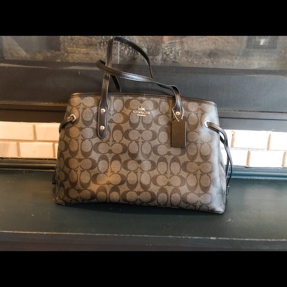 Coach Black Drawstring Handbag/Purse